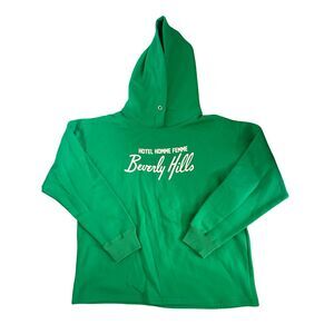 Homme and Femme Hotel Beverly Hills Hoodie Size Large Green